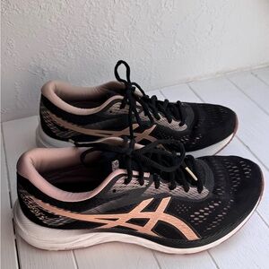 ASICS Women's Black and Peach Athletic Shoes